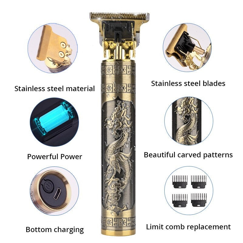 Dragon Gold Electric Precision Shaver – Titanium Edition & USB Charging